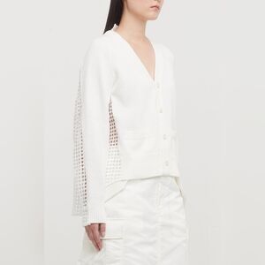 Sacai White Embroidered Cardigan XL